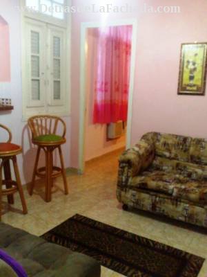 View of the living room and kitchen of the apartme