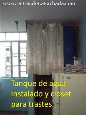 Water tank installed and closet for frets