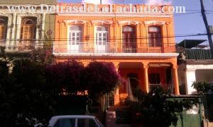 Facade. Of white doors