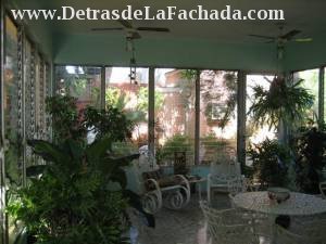 Closed and covered terrace of crystals