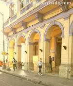 The building's facade.